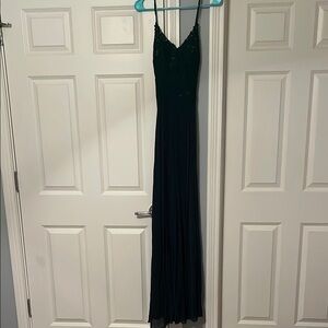 Green Floral Textured Maxi Dress